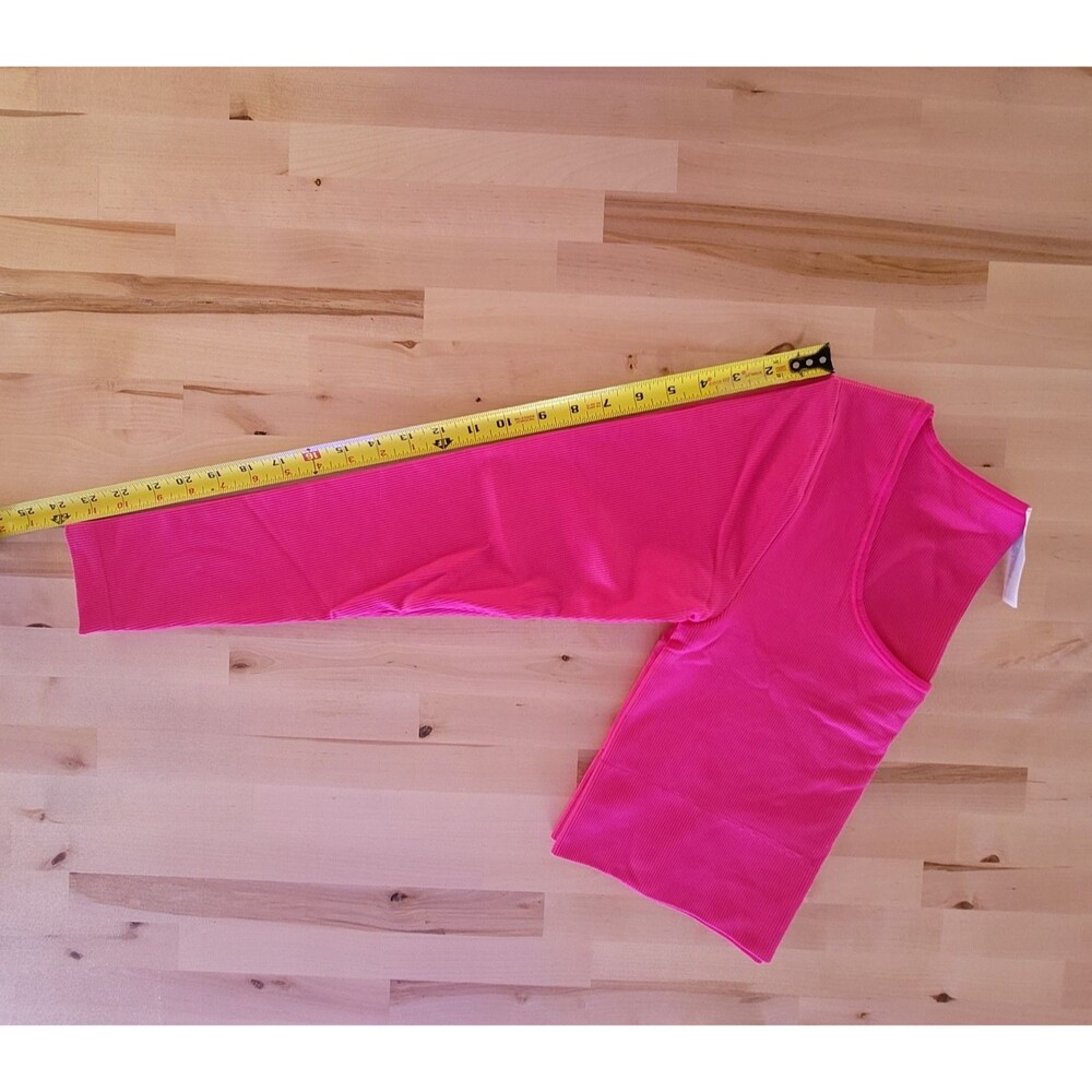 CLEARANCE Athleta Aurora Seamless Crop Top Long Sleeve Pink Size L Yoga Gym - Picture 7 of 11